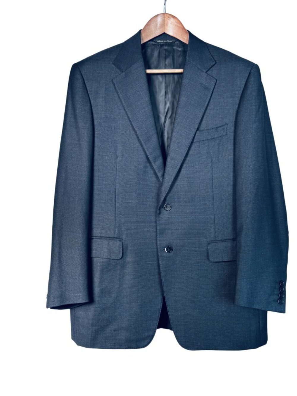 Canali Lanes Water Resistant Wool Sport Coat 40R Slate Blue Italy